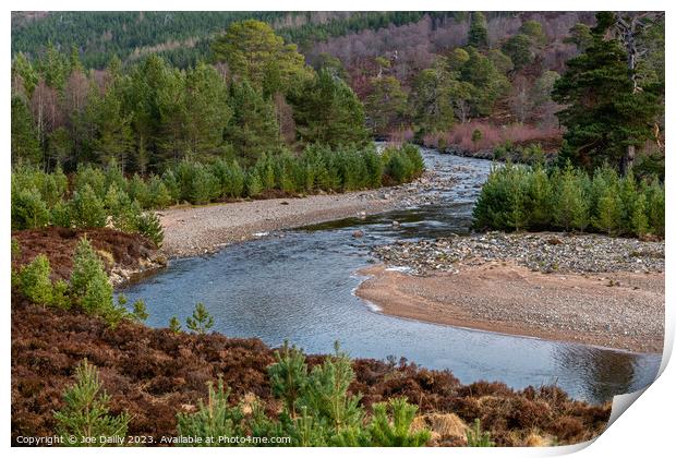 Liu Water in the Cairngorms Print by Joe Dailly