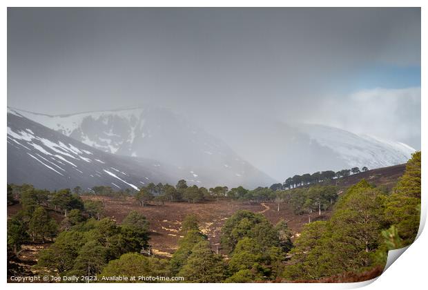 Cairngorm Mountains from the Forest of Mar Print by Joe Dailly