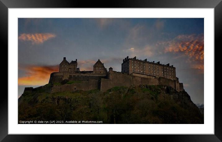 Majestic Edinburgh Castle on a Moody Day Framed Mounted Print by dale rys (LP)
