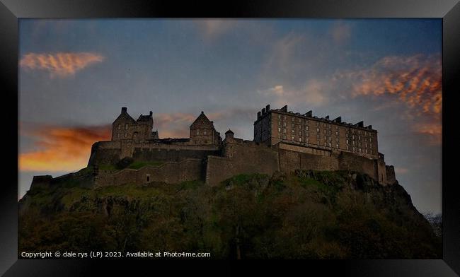 Majestic Edinburgh Castle on a Moody Day Framed Print by dale rys (LP)