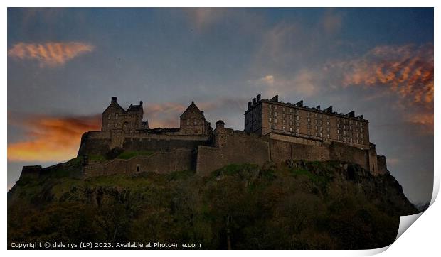 Majestic Edinburgh Castle on a Moody Day Print by dale rys (LP)