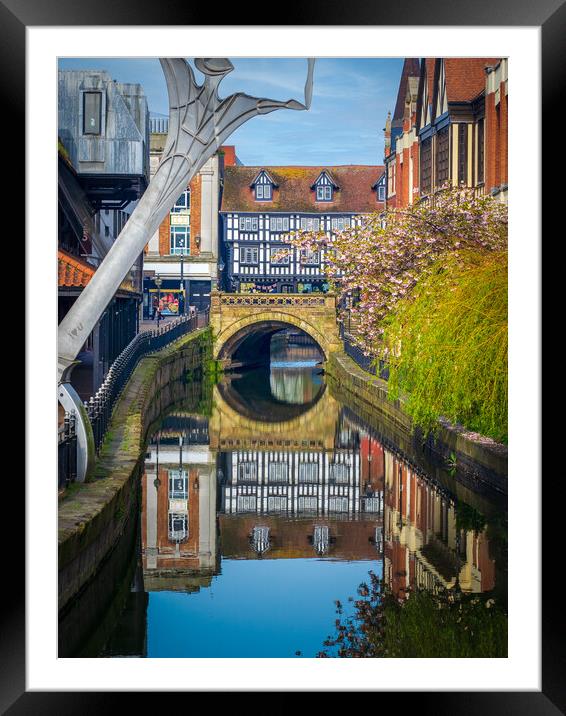 High Bridge, Lincoln - reflections Framed Mounted Print by Andrew Scott