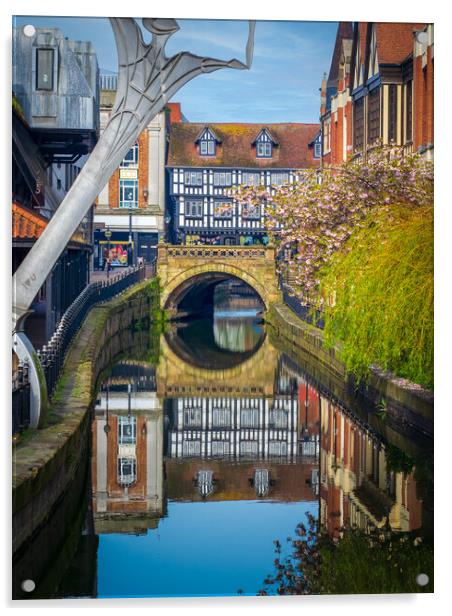 High Bridge, Lincoln - reflections Acrylic by Andrew Scott