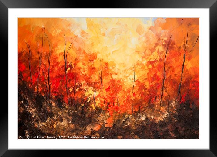 forest wildfire Framed Mounted Print by Robert Deering