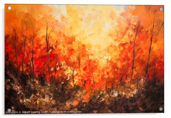 forest wildfire Acrylic by Robert Deering