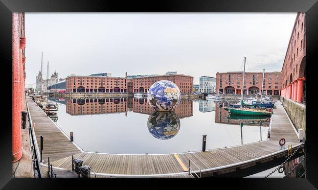Floating Earth in Liverpool's Royal Albert Dock Framed Print by Jason Wells