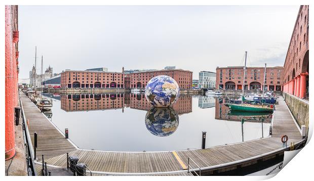 Floating Earth in Liverpool's Royal Albert Dock Print by Jason Wells