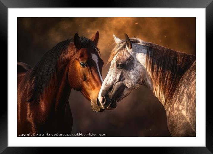 Two horses Framed Mounted Print by Massimiliano Leban