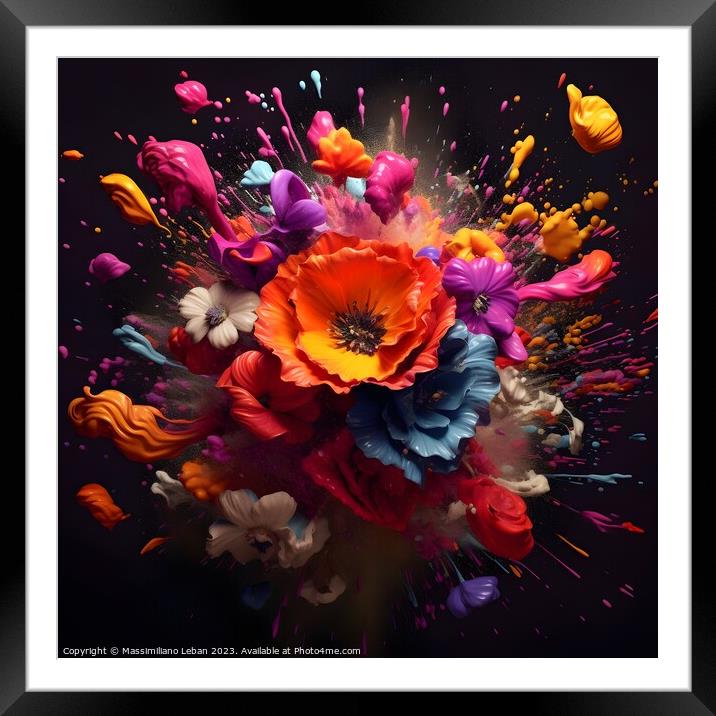 Flowers explosion Framed Mounted Print by Massimiliano Leban