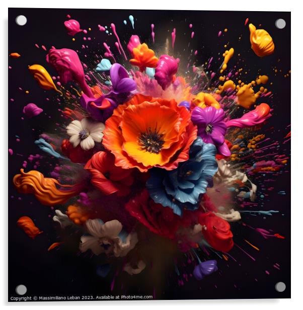 Flowers explosion Acrylic by Massimiliano Leban