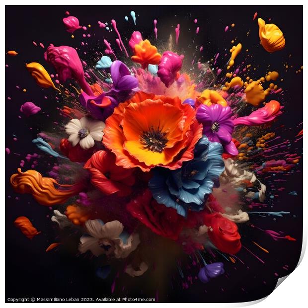 Flowers explosion Print by Massimiliano Leban