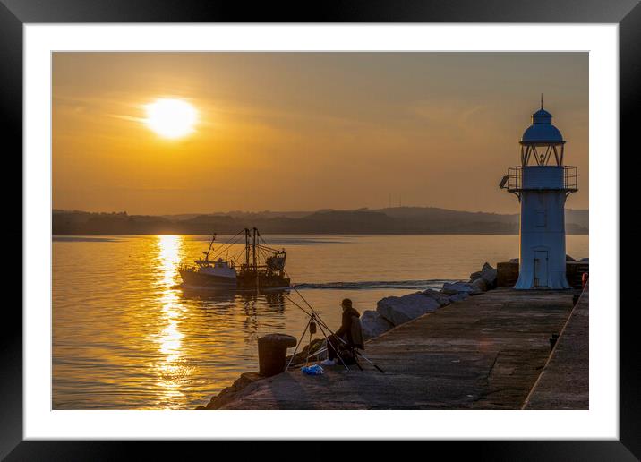 Serene Sunset Dock Framed Mounted Print by Paul F Prestidge