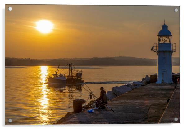 Serene Sunset Dock Acrylic by Paul F Prestidge
