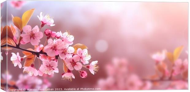 Spring pink flowers Canvas Print by Massimiliano Leban