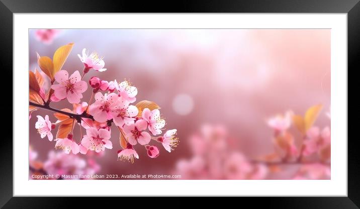 Spring pink flowers Framed Mounted Print by Massimiliano Leban
