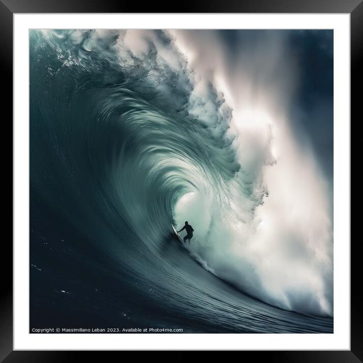Surfer Framed Mounted Print by Massimiliano Leban