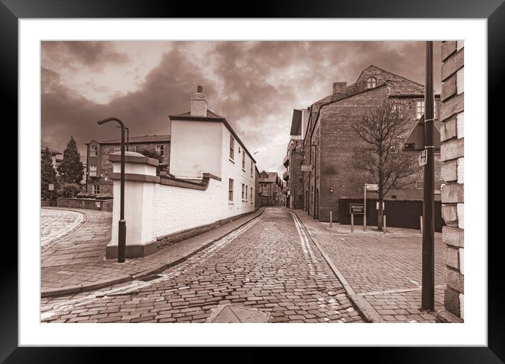 Towards Brewery Wharf Leeds Sepia Framed Mounted Print by Glen Allen