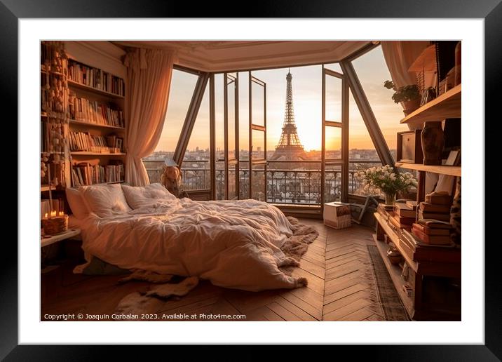 Paris reveals its soul through grandiose windows, captivating h Framed Mounted Print by Joaquin Corbalan