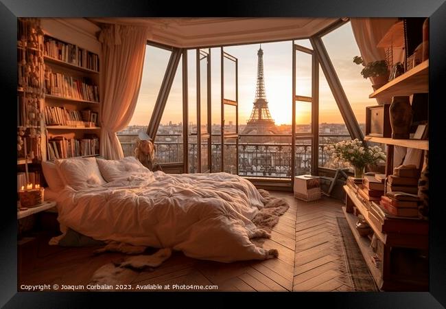  Paris reveals its soul through grandiose windows, captivating h Framed Print by Joaquin Corbalan