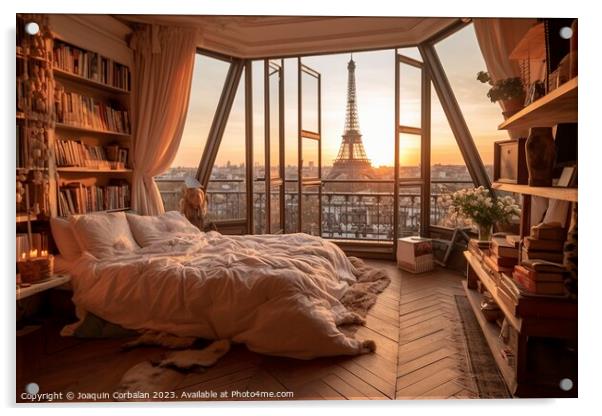  Paris reveals its soul through grandiose windows, captivating h Acrylic by Joaquin Corbalan