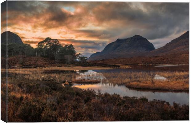 Loch Clair and Liathach at Sunset Canvas Print by Miles Gray