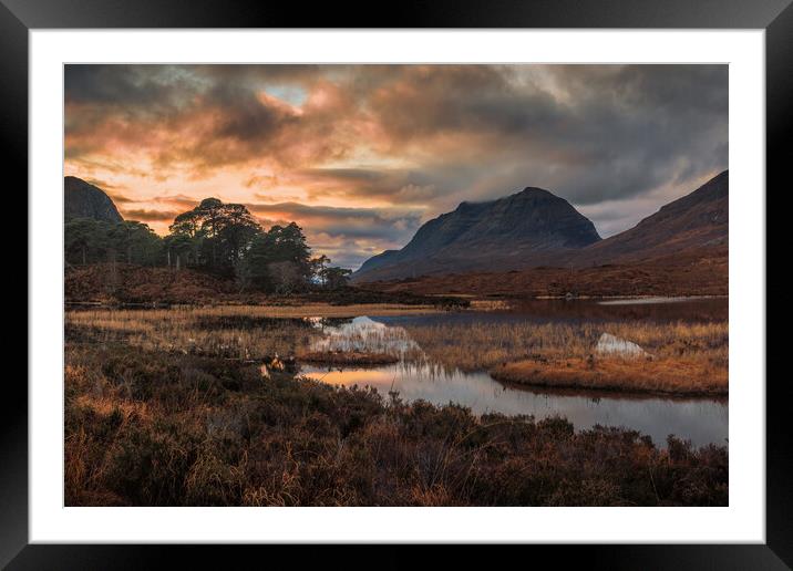 Loch Clair and Liathach at Sunset Framed Mounted Print by Miles Gray
