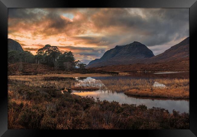 Loch Clair and Liathach at Sunset Framed Print by Miles Gray