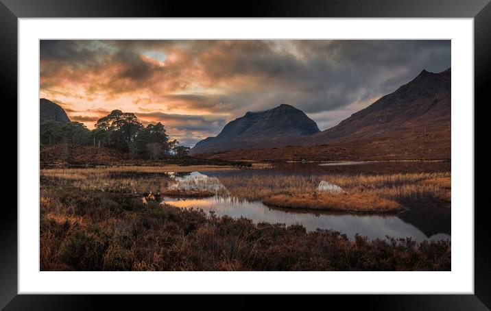 Loch Clair and Liathach at Sunset Framed Mounted Print by Miles Gray