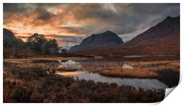 Loch Clair and Liathach at Sunset Print by Miles Gray