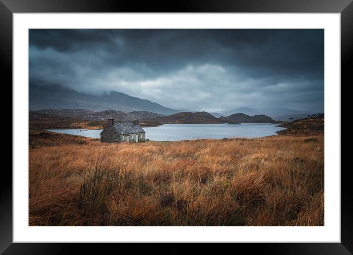 The Bothy on the Banks of Loch Stack Framed Mounted Print by Miles Gray