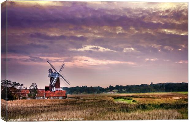 Peaceful Sunset Cley next the Sea Norfolk Canvas Print by Jim Key