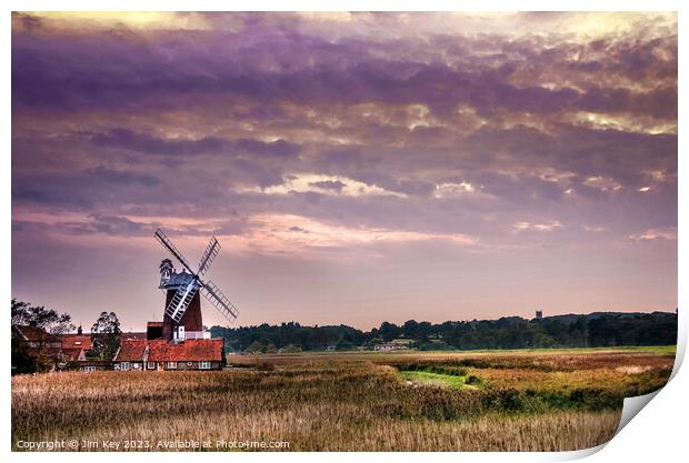 Peaceful Sunset Cley next the Sea Norfolk Print by Jim Key