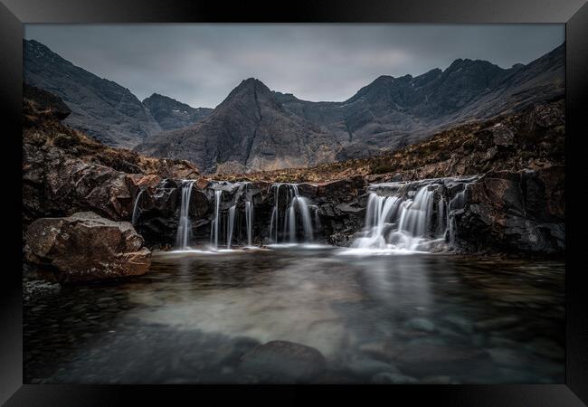 The Moody Fairy Pools Framed Print by Miles Gray