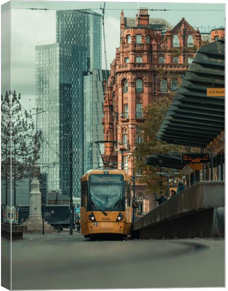 Manchester - Tram Canvas Print by Andrew Scott