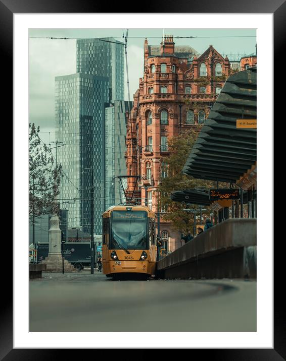 Manchester - Tram Framed Mounted Print by Andrew Scott