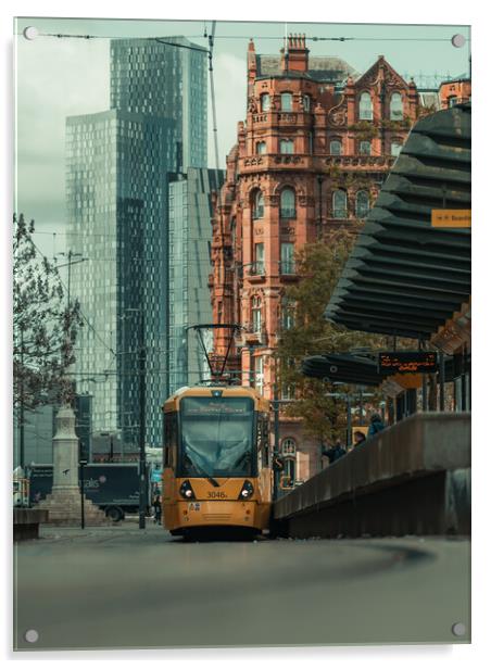 Manchester - Tram Acrylic by Andrew Scott