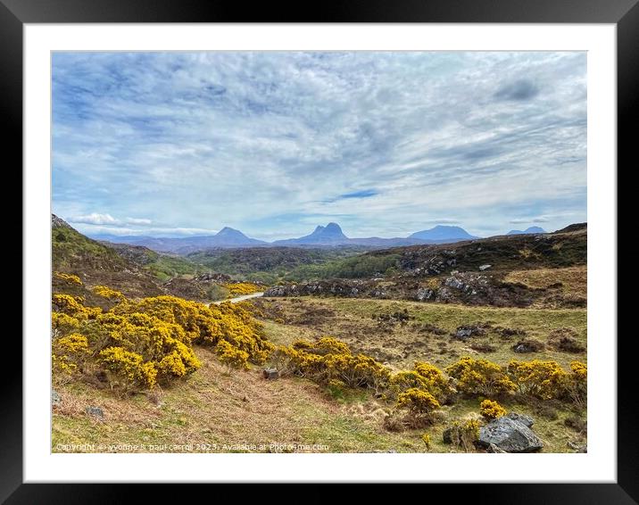 Canisp, Suilven and Cul Mor from the B869 Framed Mounted Print by yvonne & paul carroll