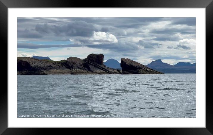 Split Rock at Clachtoll, Lochinver Framed Mounted Print by yvonne & paul carroll