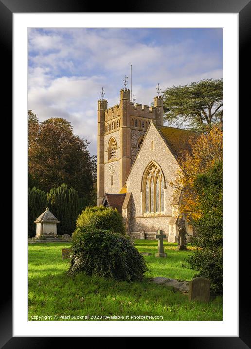 Hambleden Village Church Buckinghamshire England Framed Mounted Print by Pearl Bucknall
