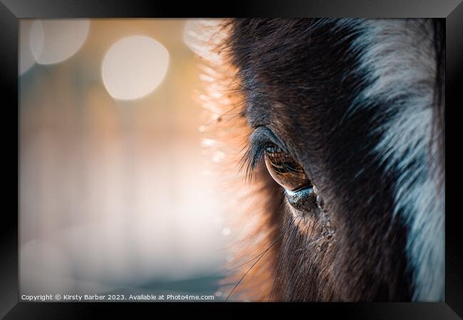 Close up of a horses eye Framed Print by Kirsty Barber