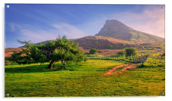 Roseberry Topping Sunrise Landscape Acrylic by Tim Hill