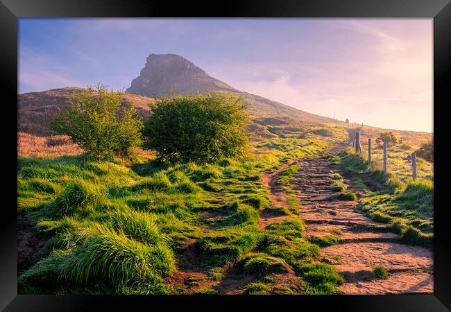 Stone Steps Lead to Roseberry Topping Framed Print by Tim Hill