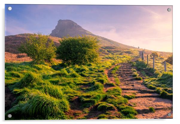 Stone Steps Lead to Roseberry Topping Acrylic by Tim Hill