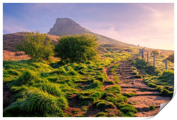 Stone Steps Lead to Roseberry Topping Print by Tim Hill