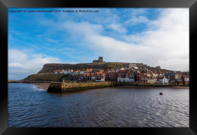 Whitby, East Cliff and River Esk, North Yorkshire, England Framed Print by Louise Heusinkveld