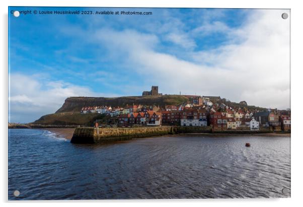Whitby, East Cliff and River Esk, North Yorkshire, England Acrylic by Louise Heusinkveld