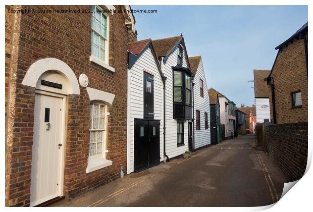 Sea Wall Street, Whitstable, Kent Print by Louise Heusinkveld