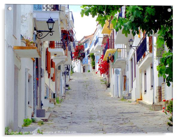 Serene Skiathos Backstreet Acrylic by john hill