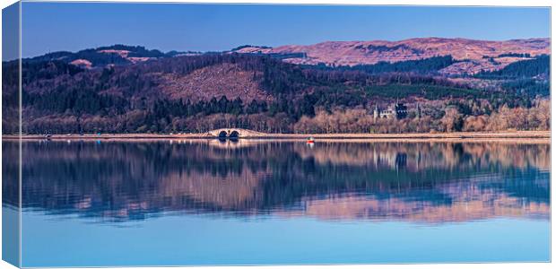 Loch Fyne Mirror Reflection Canvas Print by Valerie Paterson