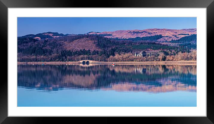 Loch Fyne Mirror Reflection Framed Mounted Print by Valerie Paterson
